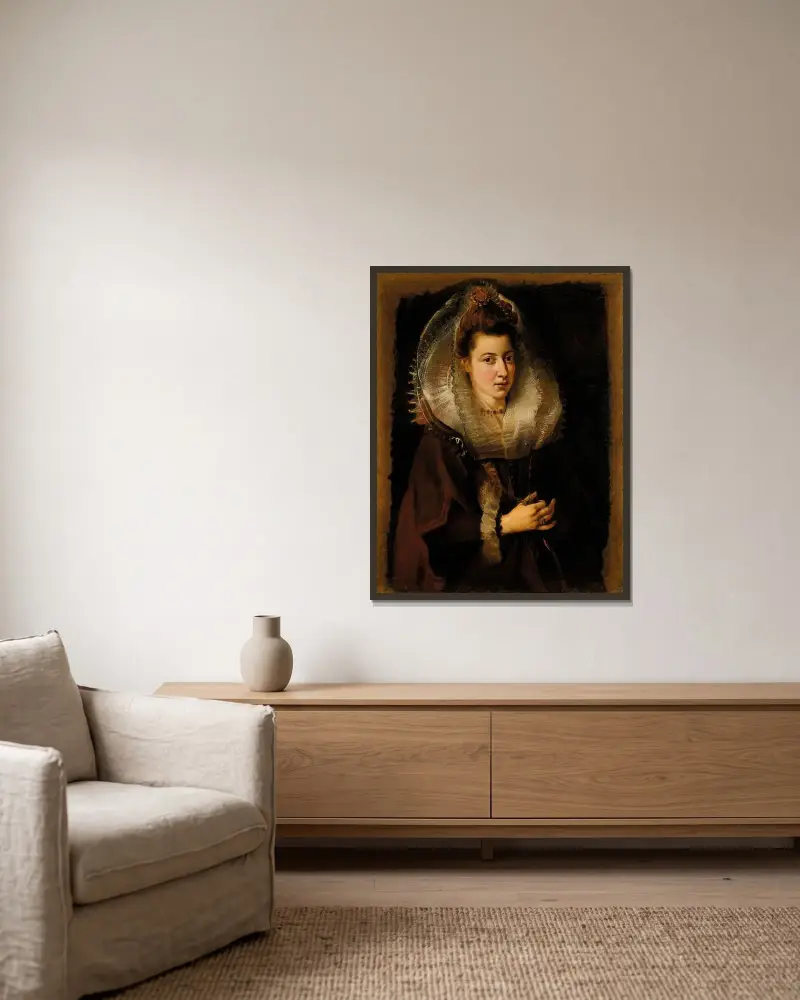Portrait of a young woman – nr 1 av Peter Paul Rubens inramad på en vägg