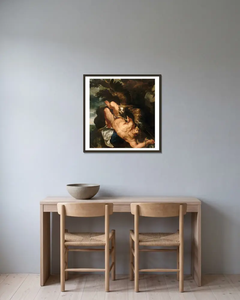 Prometheus spoután, Peter Paul Rubens v rámu na stěně