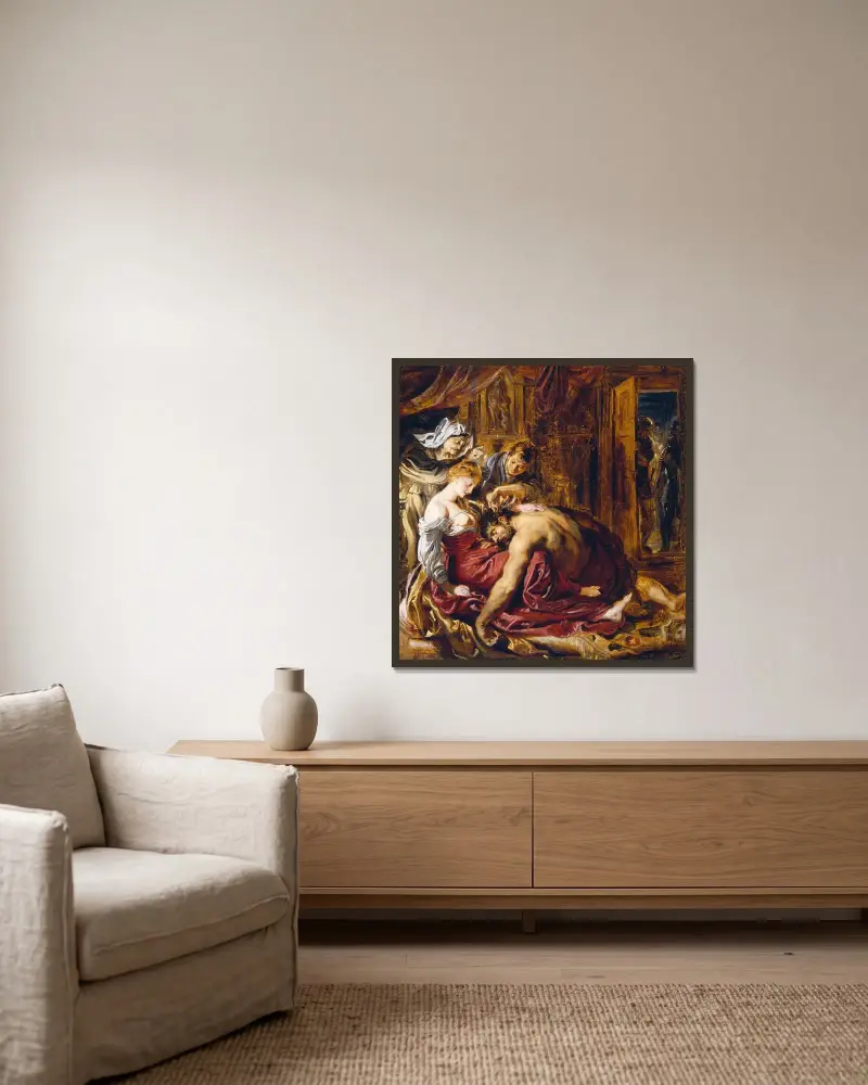 Samson i Dalila, Peter Paul Rubens w ramie na ścianie