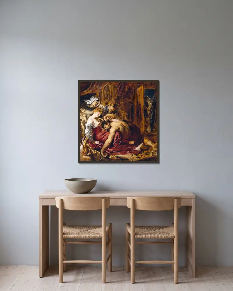 Samson i Dalila, Peter Paul Rubens w ramie na ścianie