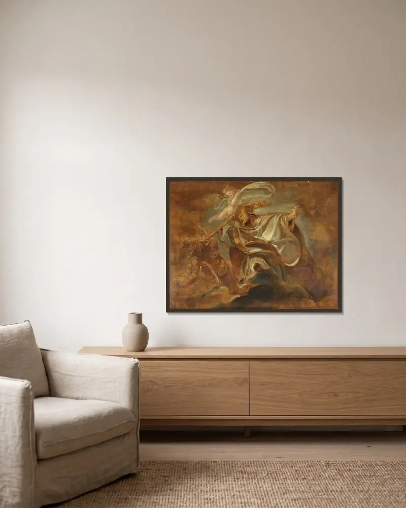 St. Gregory of Nazianzus av Peter Paul Rubens inramad på en vägg