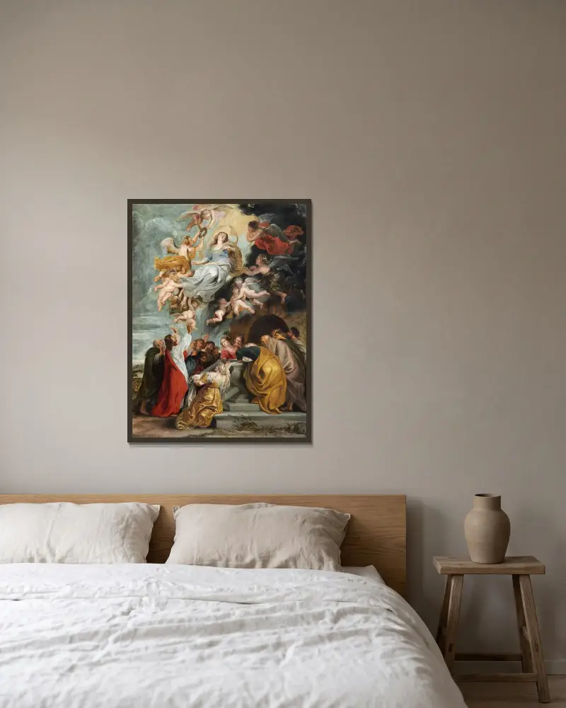 The Assumption of the Virgin (probably mid 1620s) – nr 1 av Peter Paul Rubens inramad på en vägg