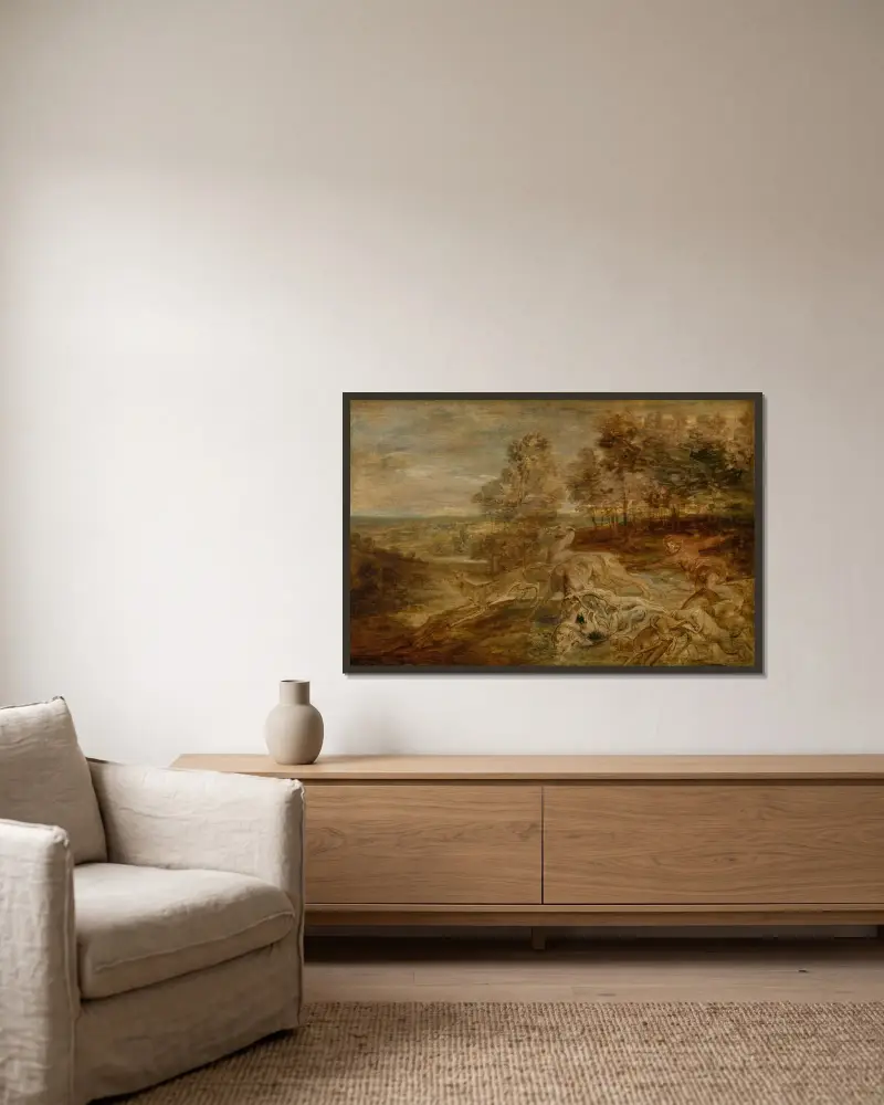 Jelení hon, Peter Paul Rubens v rámu na stěně