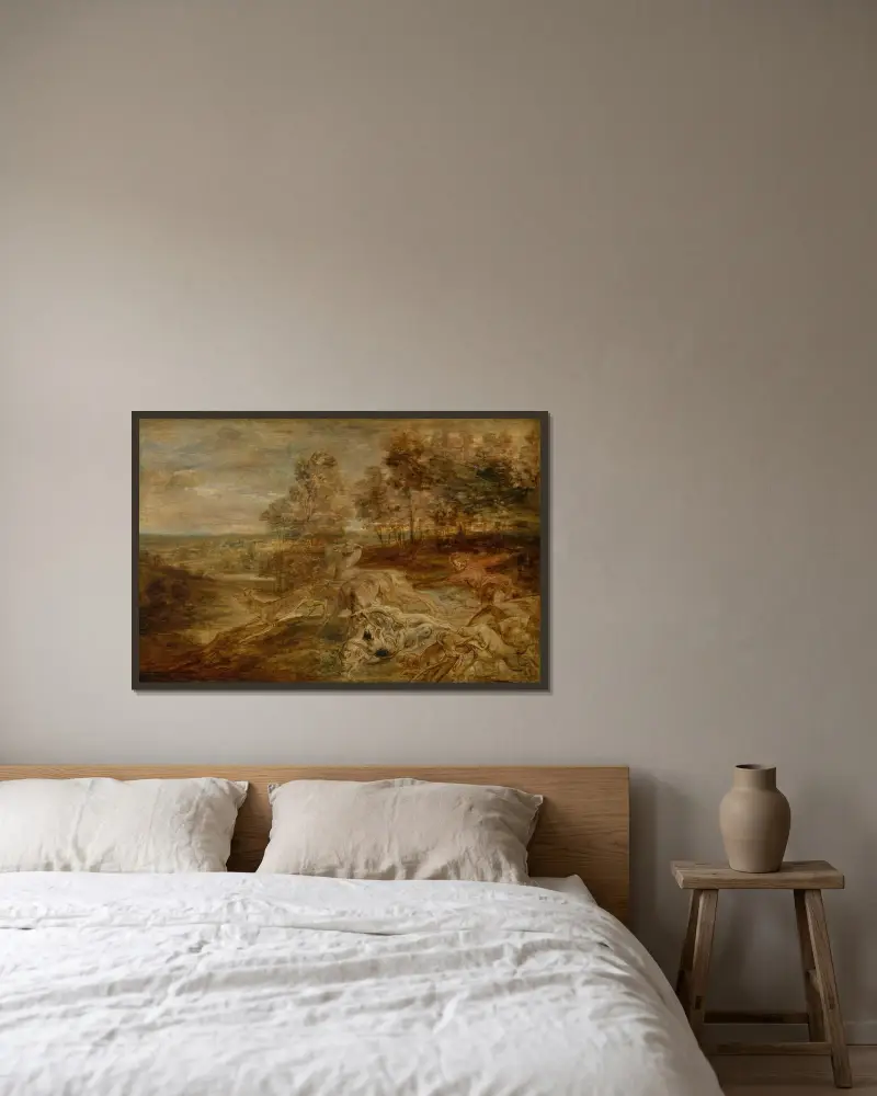 Jelení hon, Peter Paul Rubens v rámu na stěně