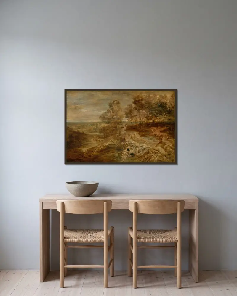 Jelení hon, Peter Paul Rubens v rámu na stěně