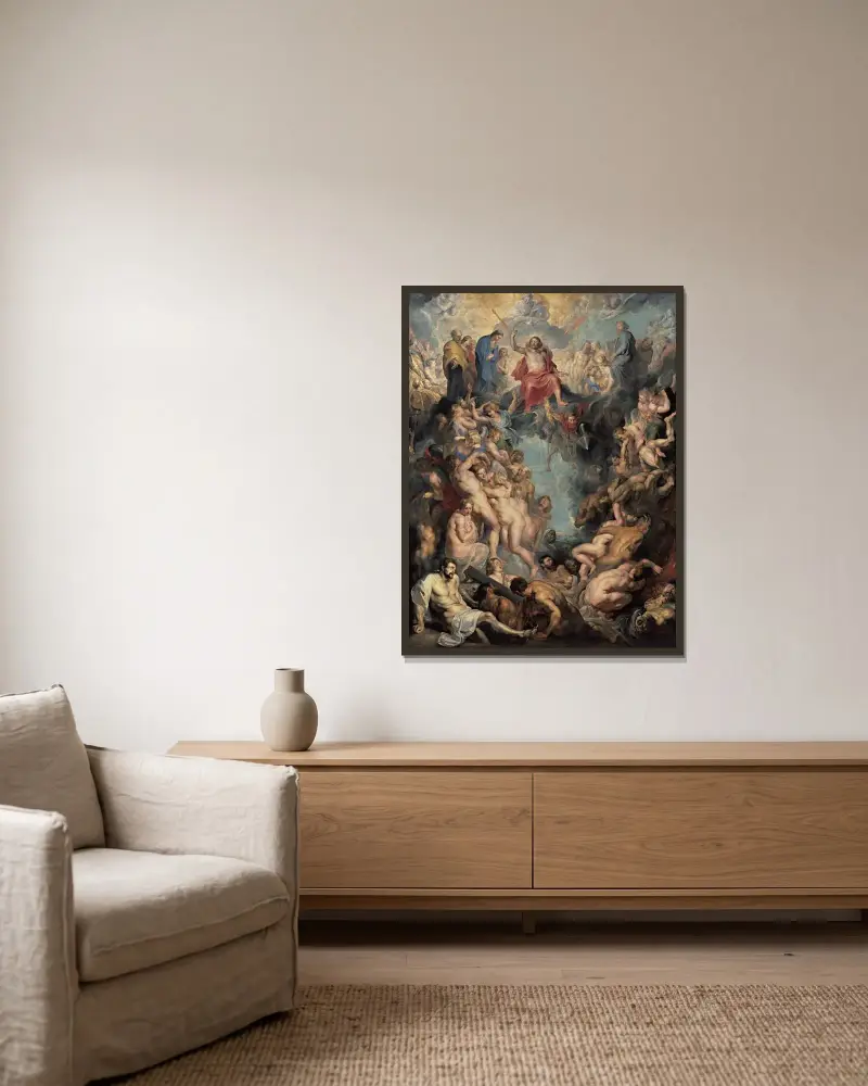 The Great Last Judgement av Peter Paul Rubens inramad på en vägg