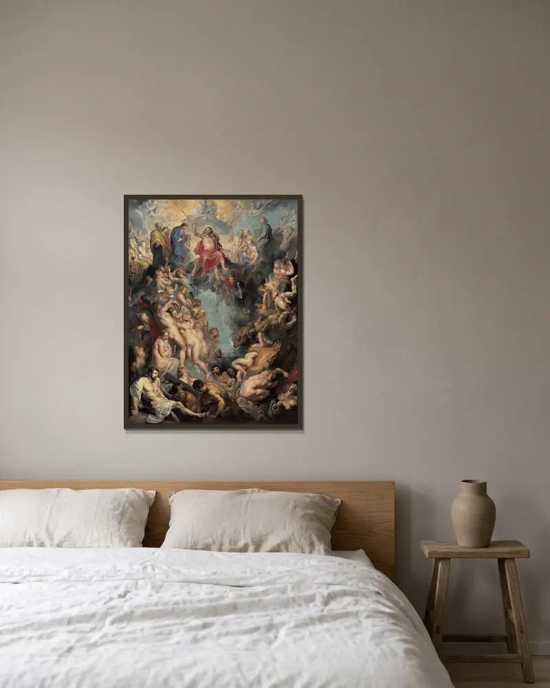 The Great Last Judgement av Peter Paul Rubens inramad på en vägg