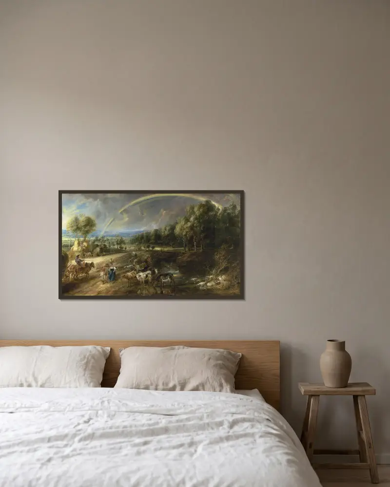 Krajina s duhou, Peter Paul Rubens v rámu na stěně