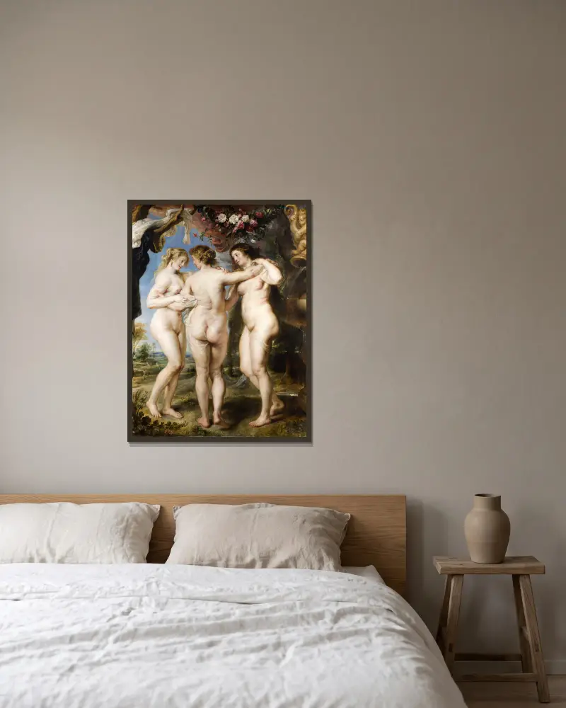 Tři grácie, Peter Paul Rubens v rámu na stěně