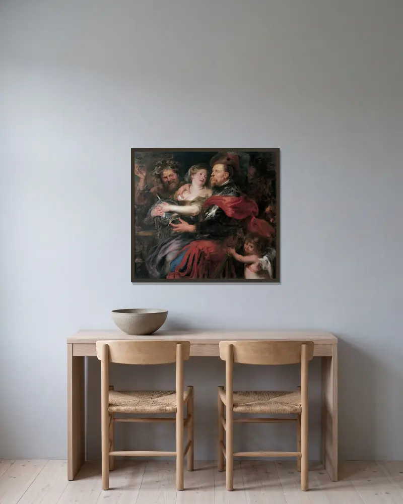 Venus und Mars von Peter Paul Rubens gerahmt an einer Wand