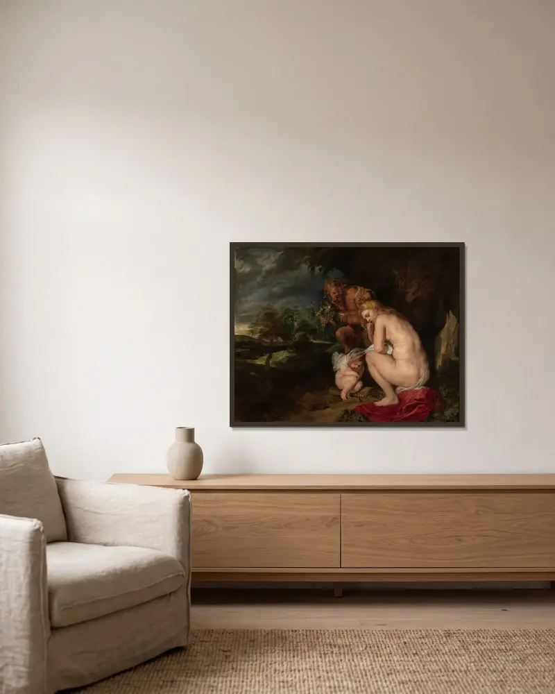 Venus Frigida von Peter Paul Rubens gerahmt an einer Wand