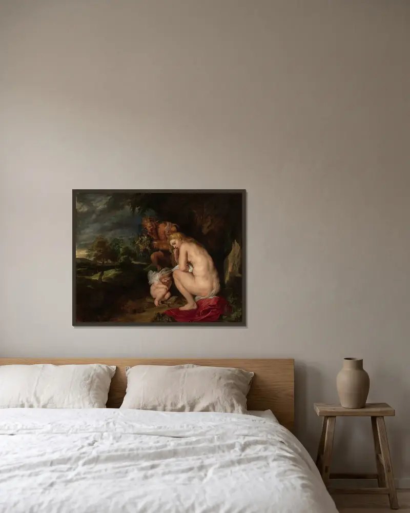 Venus Frigida von Peter Paul Rubens gerahmt an einer Wand