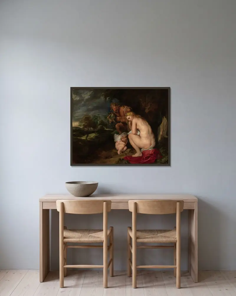 Venus Frigida von Peter Paul Rubens gerahmt an einer Wand
