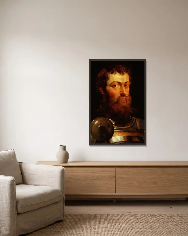 Krieger von Peter Paul Rubens gerahmt an einer Wand
