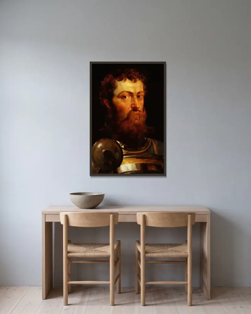 Krieger von Peter Paul Rubens gerahmt an einer Wand
