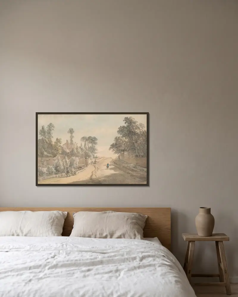 Bayswater – London von Paul Sandby gerahmt an einer Wand