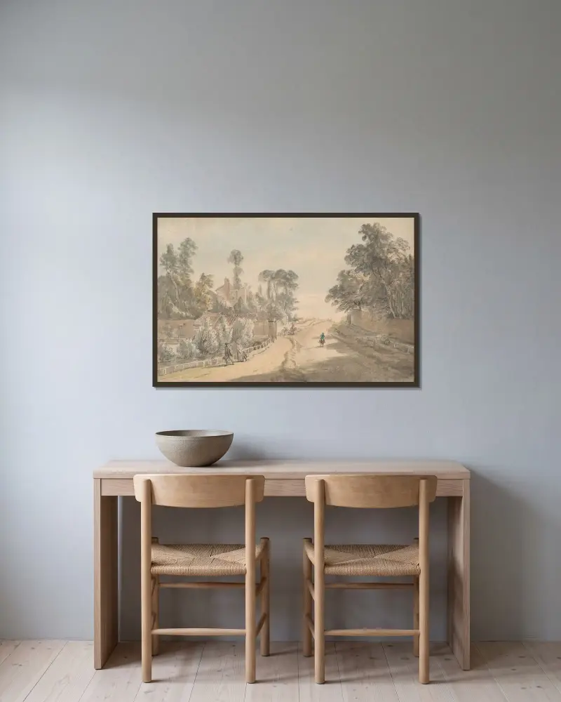 Bayswater – London von Paul Sandby gerahmt an einer Wand