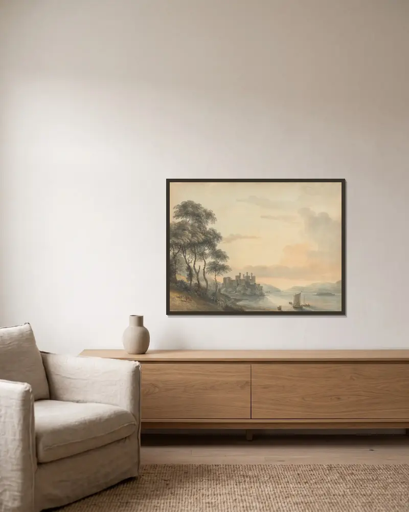 Conway Castle von Paul Sandby gerahmt an einer Wand