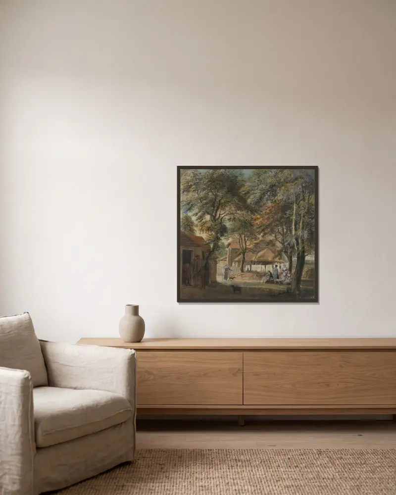 Halfway House, Sadler’s Wells von Paul Sandby gerahmt an einer Wand