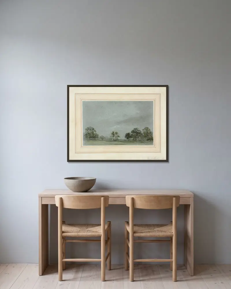 Pejzaż, Paul Sandby w ramie na ścianie