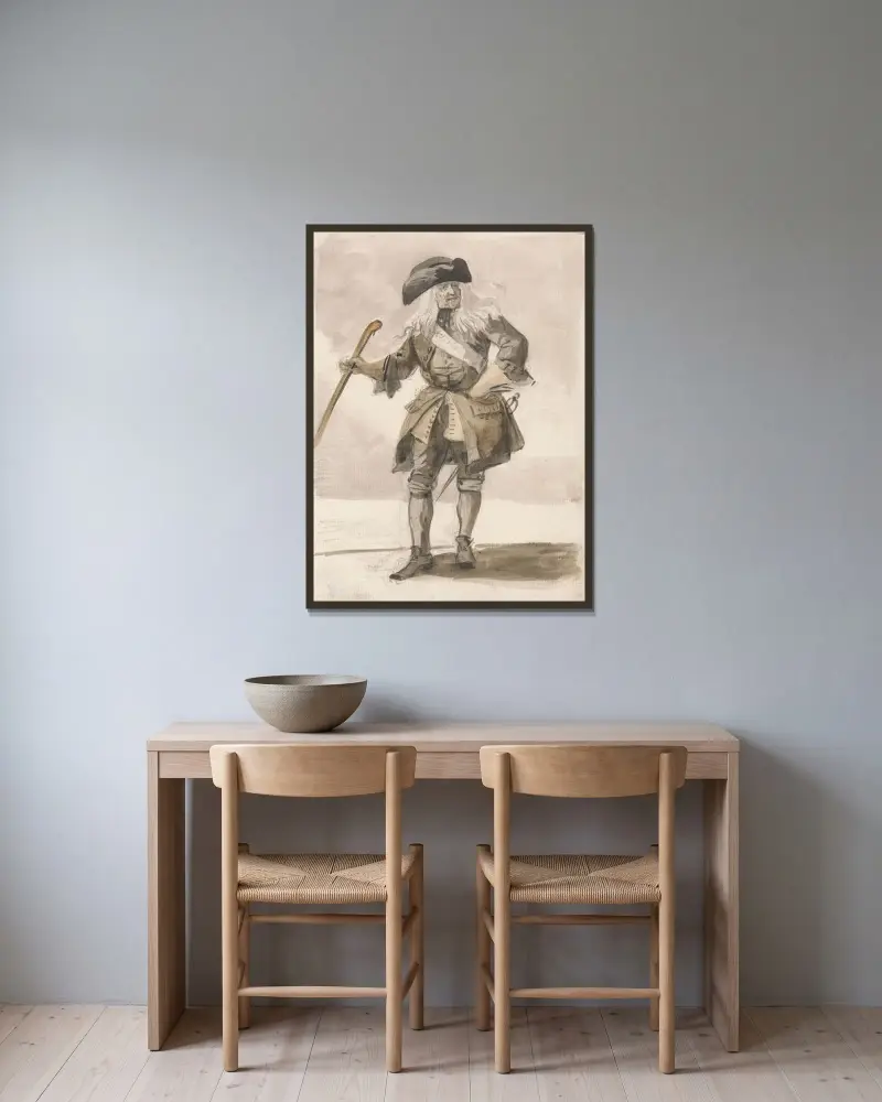London Cries; A Man Swaggering von Paul Sandby gerahmt an einer Wand