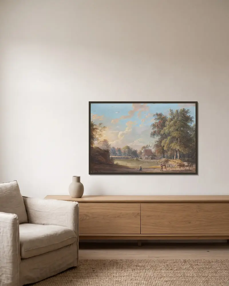Widok w Worcestershire, Paul Sandby w ramie na ścianie