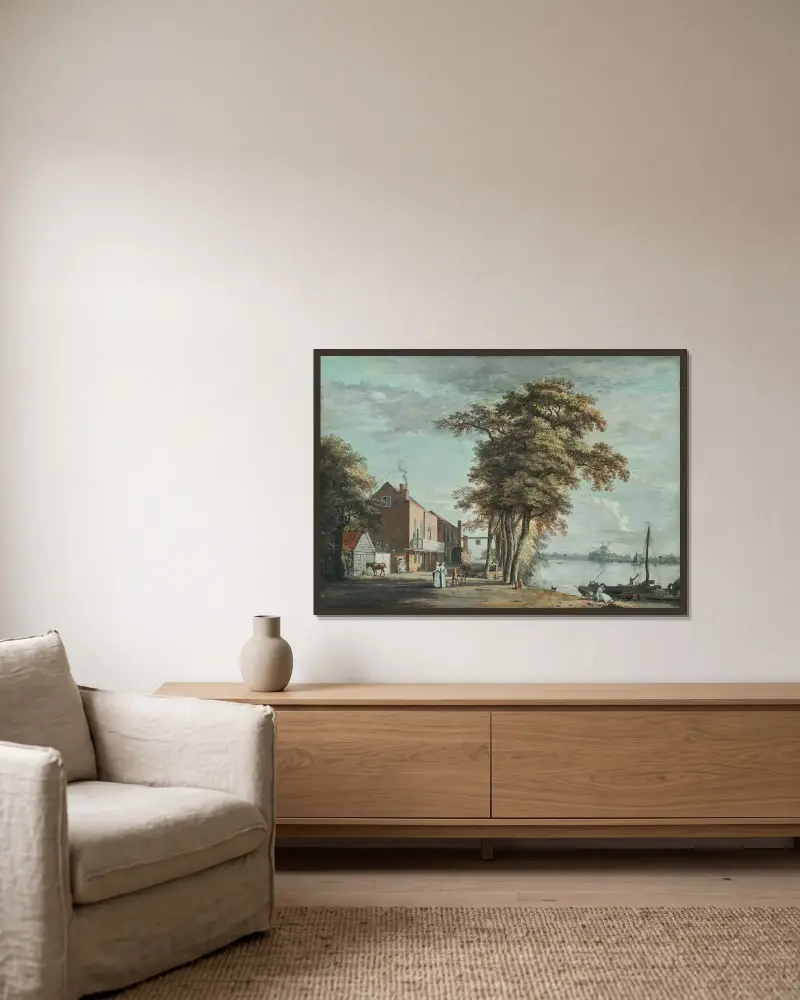 The Spread Eagle Tavern, Millbank von Paul Sandby gerahmt an einer Wand