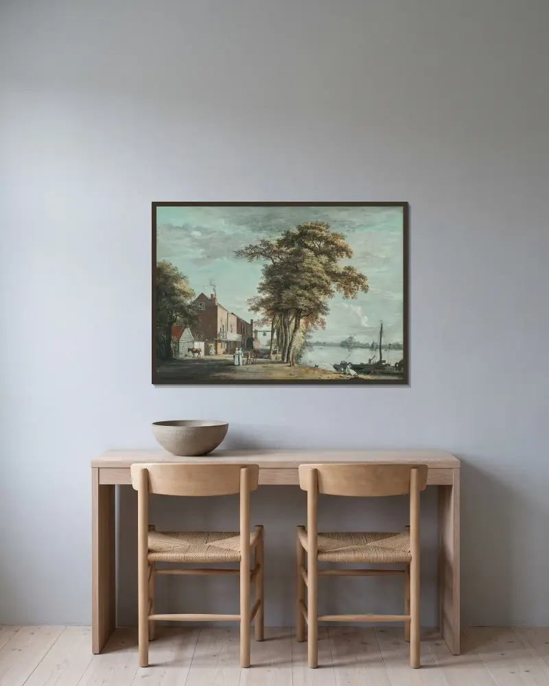 The Spread Eagle Tavern, Millbank von Paul Sandby gerahmt an einer Wand