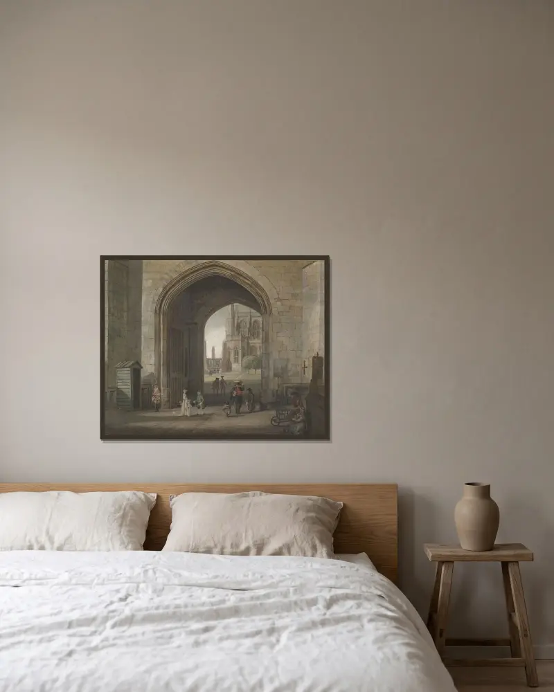 Brama wieżowa w zamku Windsor, Paul Sandby w ramie na ścianie