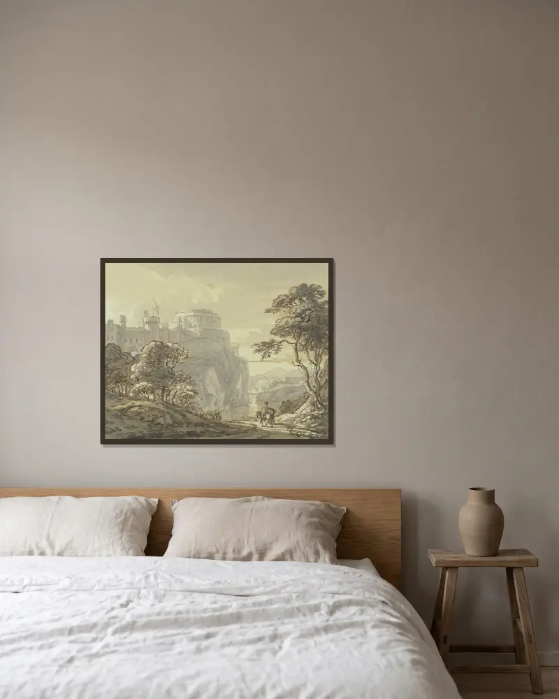 Widok na zamek Windsor, Paul Sandby w ramie na ścianie