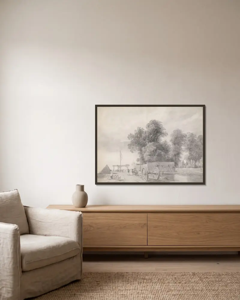 Woolwich Warren von Paul Sandby gerahmt an einer Wand