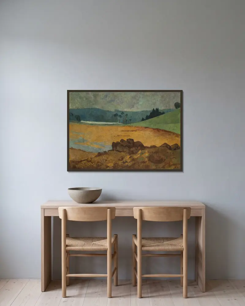 Strand am Meer bei Ebbe in der Bretagne von Paul Sérusier gerahmt an einer Wand