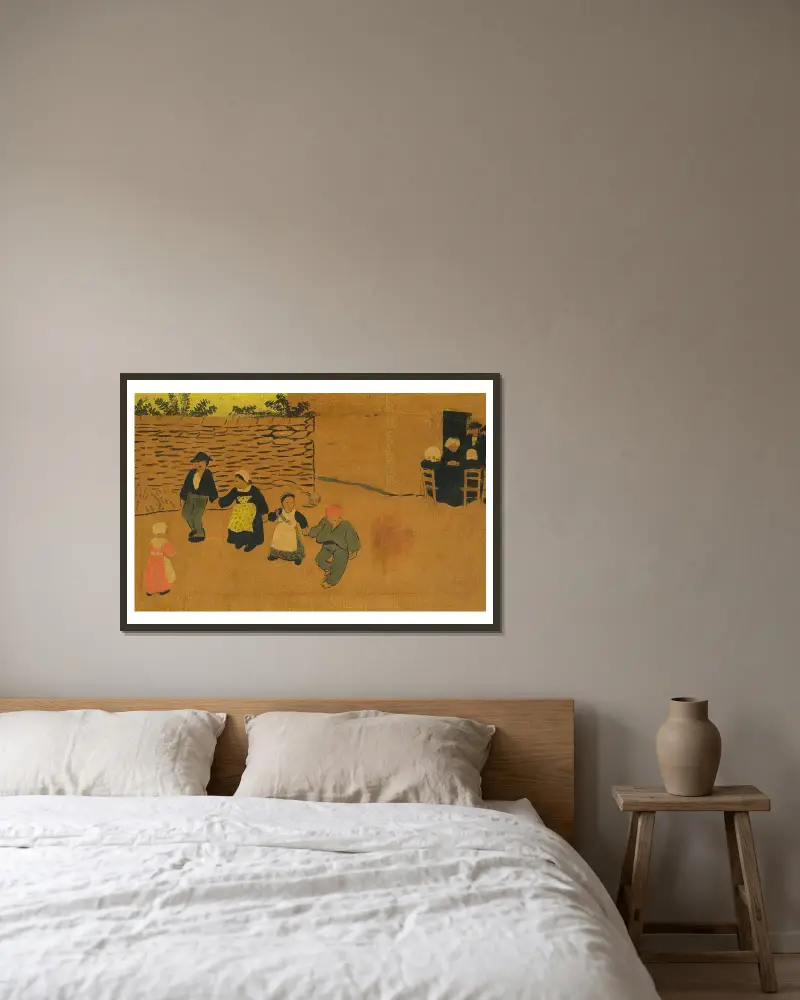 Bretonisches Panel mit Kindern von Paul Sérusier gerahmt an einer Wand
