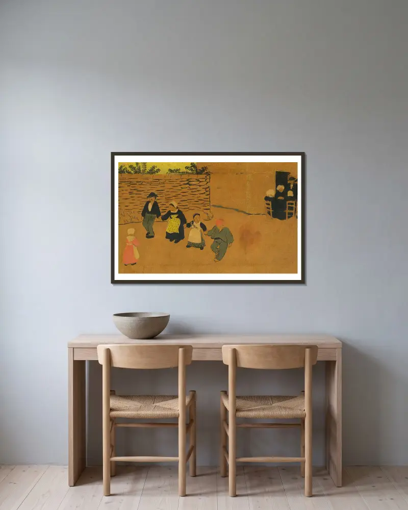 Bretonisches Panel mit Kindern von Paul Sérusier gerahmt an einer Wand