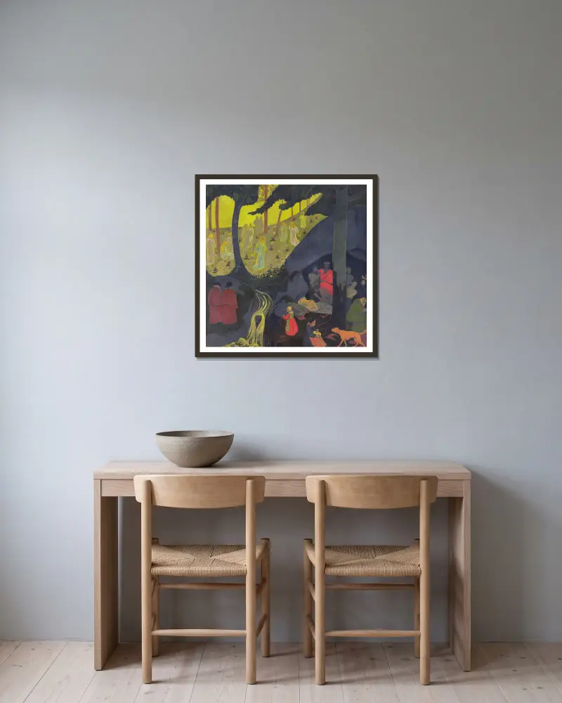 Keltische Sage von Paul Sérusier gerahmt an einer Wand
