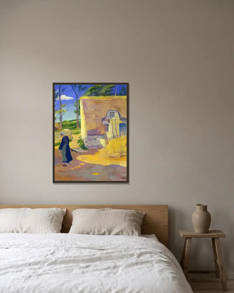 Farmhouse at Le Pouldu av Paul Sérusier inramad på en vägg