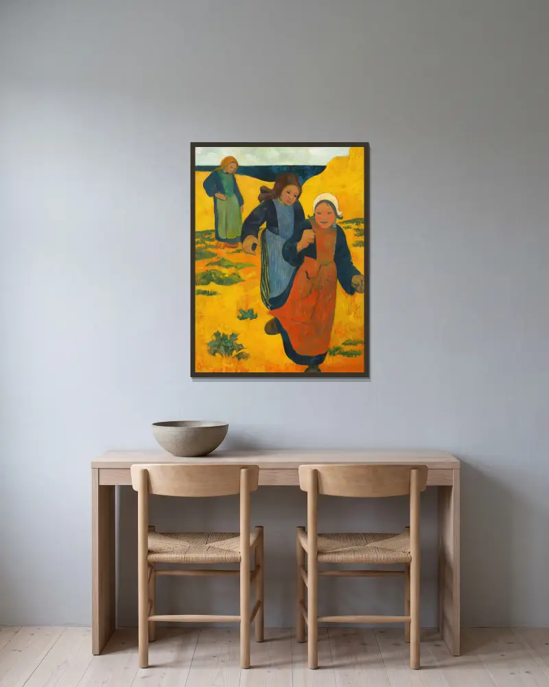 Mädchen am großen Sandstrand von Paul Sérusier gerahmt an einer Wand
