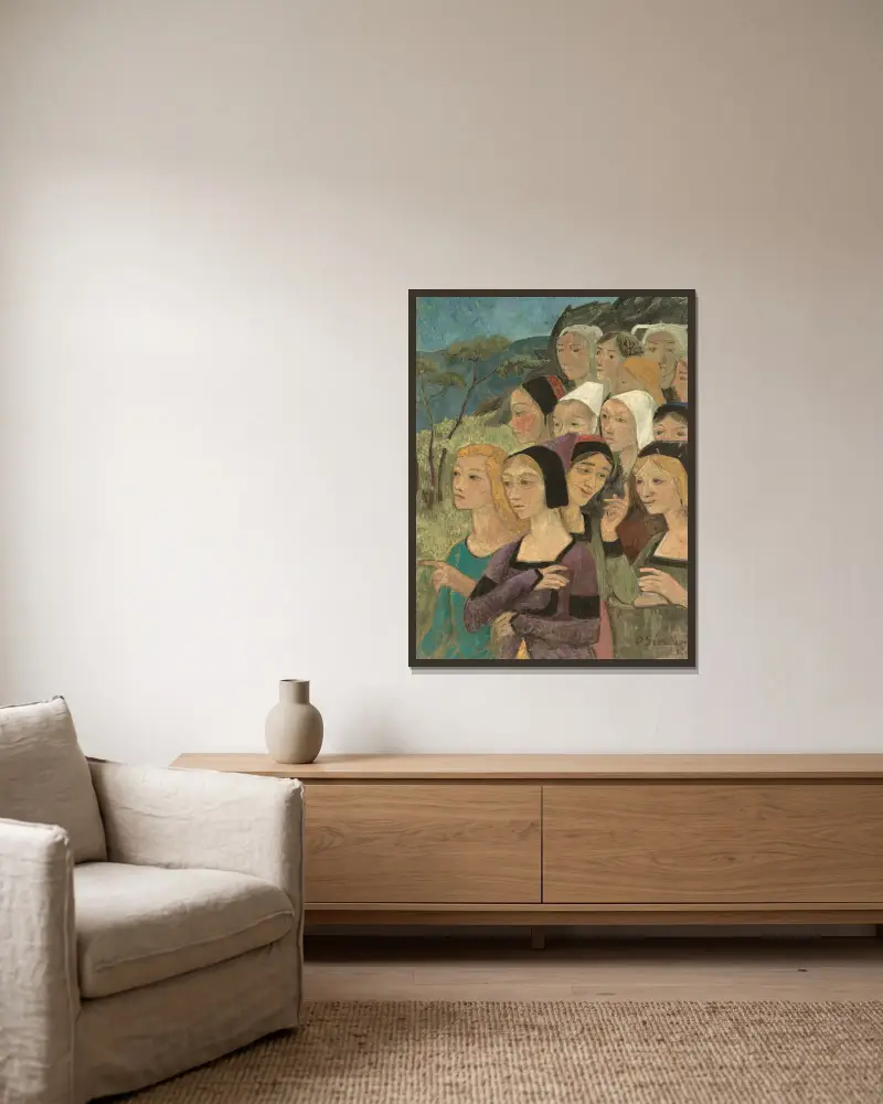 Fragment décor, têtes ou Une distribution des Pentacles av Paul Sérusier inramad på en vägg