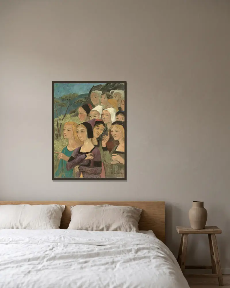 Fragment décor, têtes ou Une distribution des Pentacles av Paul Sérusier inramad på en vägg