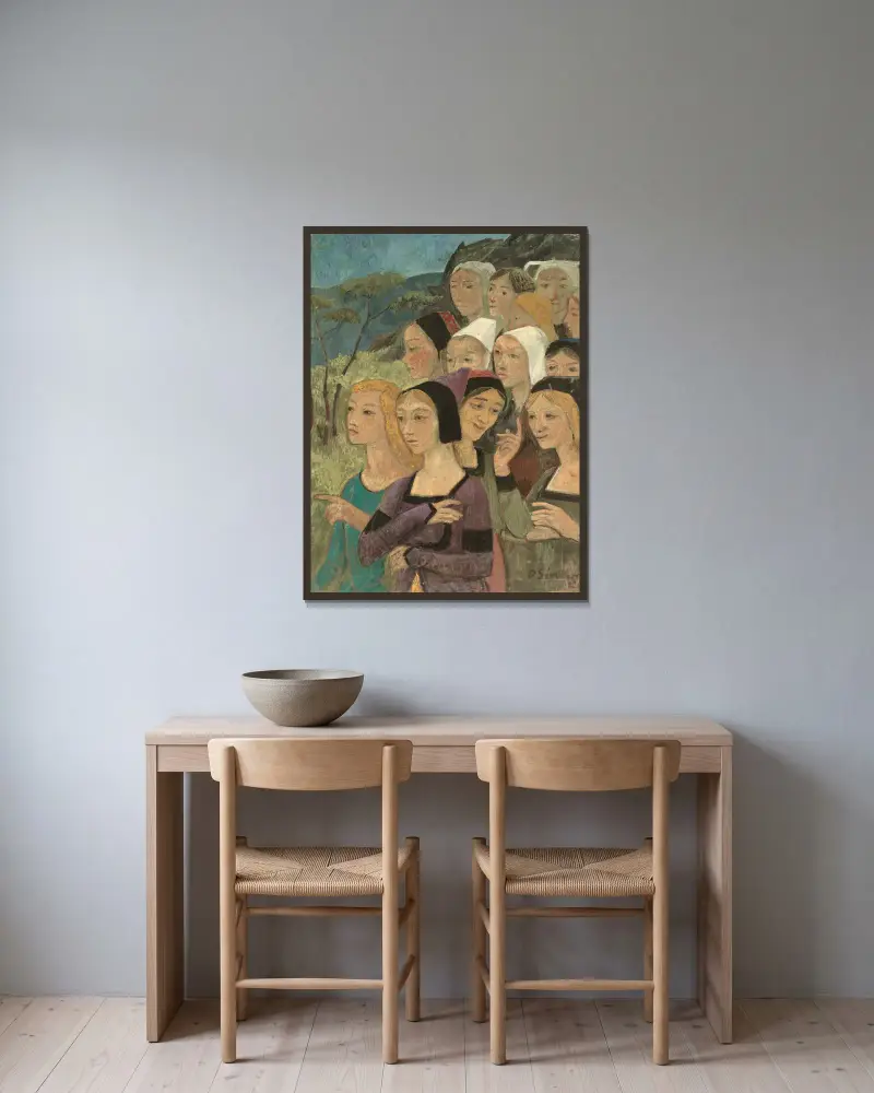 Fragment décor, têtes ou Une distribution des Pentacles av Paul Sérusier inramad på en vägg