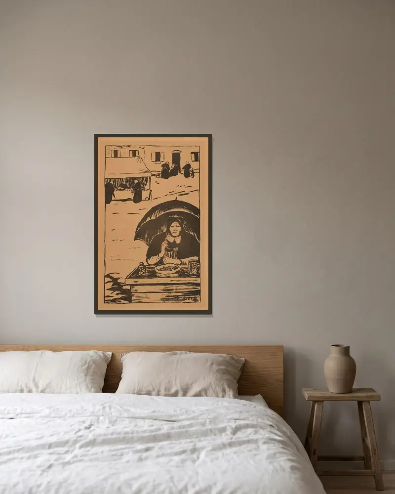 Die Bonbonverkäuferin von Paul Sérusier gerahmt an einer Wand