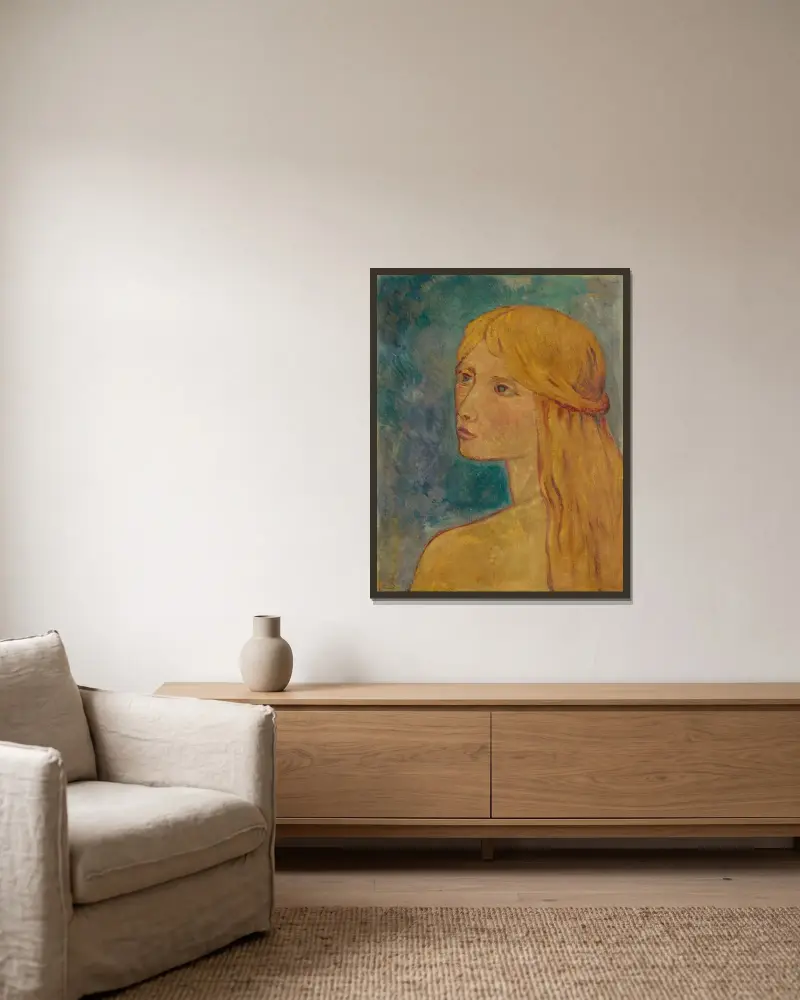 Die Rothaarige von Paul Sérusier gerahmt an einer Wand
