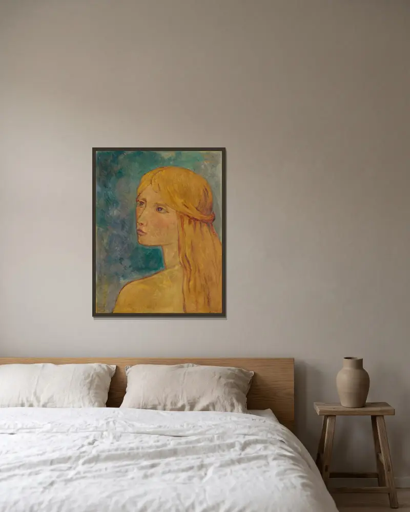 Die Rothaarige von Paul Sérusier gerahmt an einer Wand