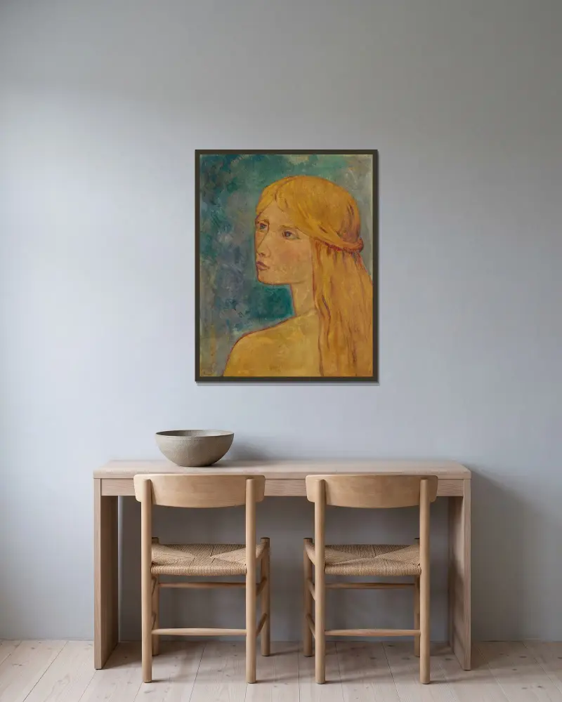 Die Rothaarige von Paul Sérusier gerahmt an einer Wand