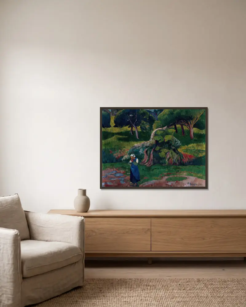 Landscape at Le Pouldu av Paul Sérusier inramad på en vägg