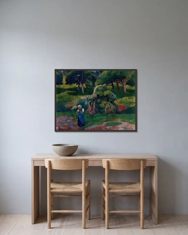 Landscape at Le Pouldu av Paul Sérusier inramad på en vägg