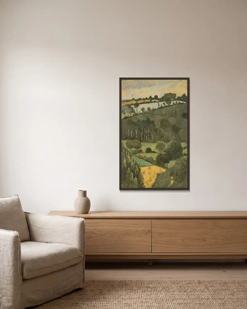 Die gemähten Weizenfelder von Paul Sérusier gerahmt an einer Wand