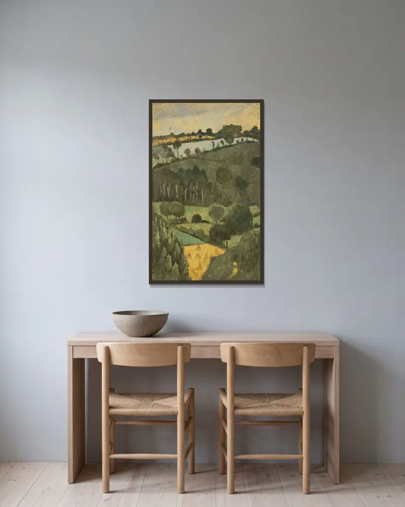 Die gemähten Weizenfelder von Paul Sérusier gerahmt an einer Wand