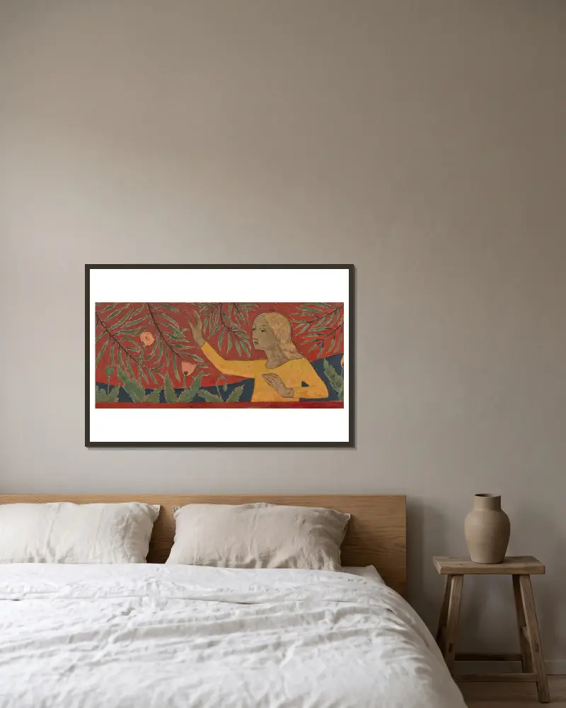 Les Fées aux Balles d’or av Paul Sérusier inramad på en vägg