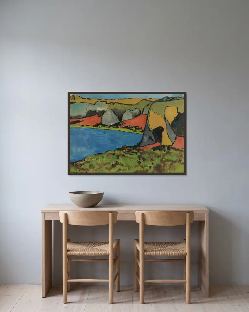 Paysage Breton, La Petite Anse av Paul Sérusier inramad på en vägg